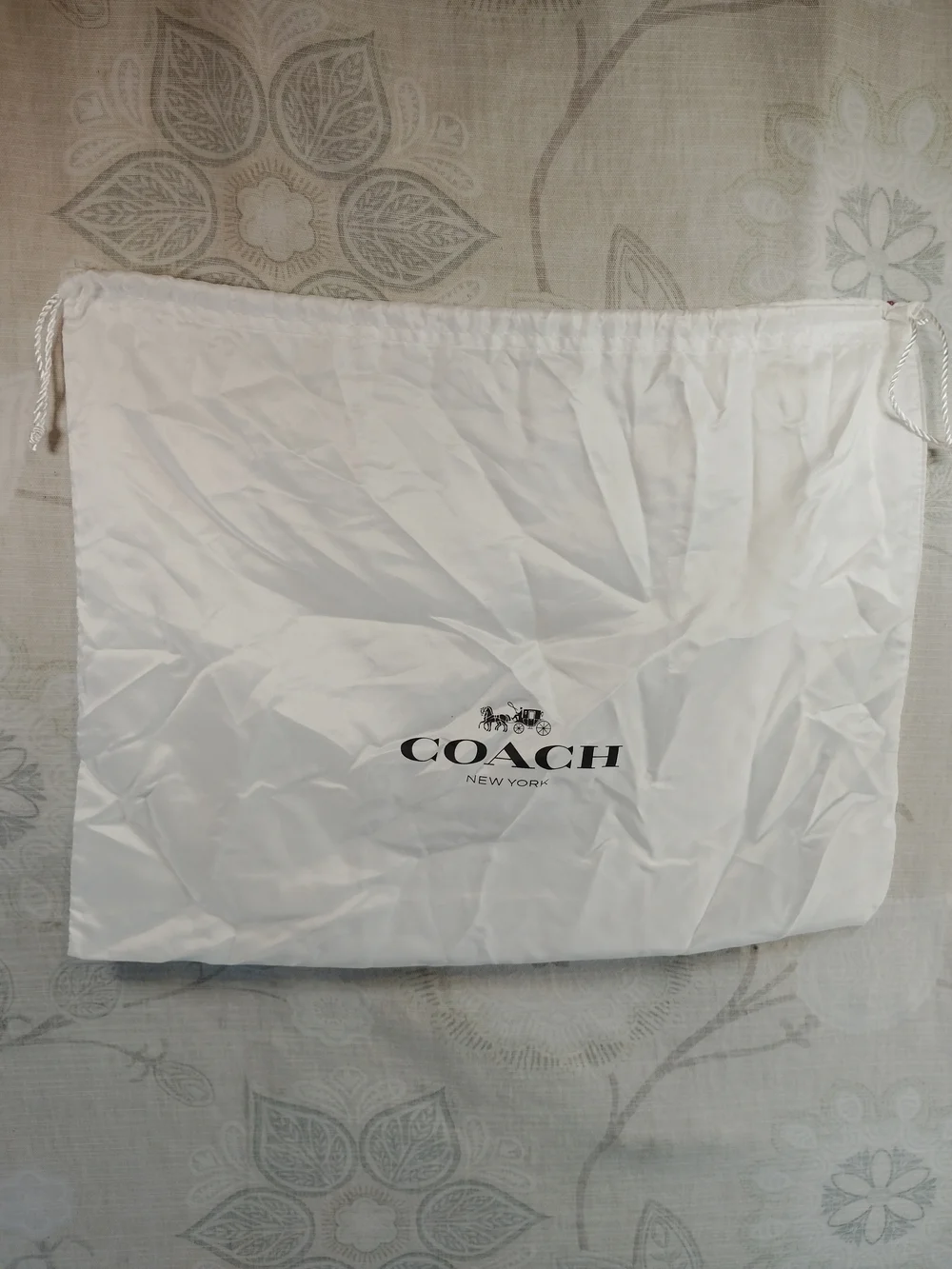 Coach White Drawstring Dust Bag